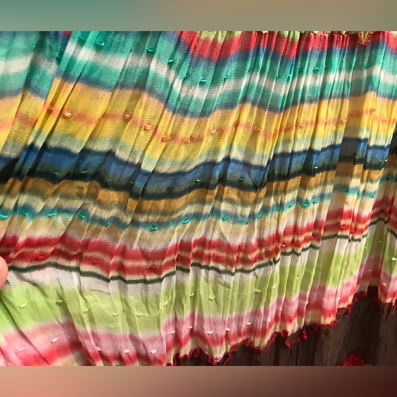 BCBGMAXAZRIA Festival Hobo Silk Maxi Floral Multi-layer Crinkle Dress Size 4 - Picture 14 of 15